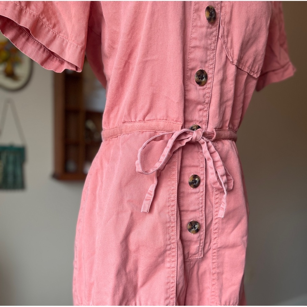 ☾ Madewell Wide-Leg Utility Jumpsuit Romper in Dried Coral - Picture 4 of 9